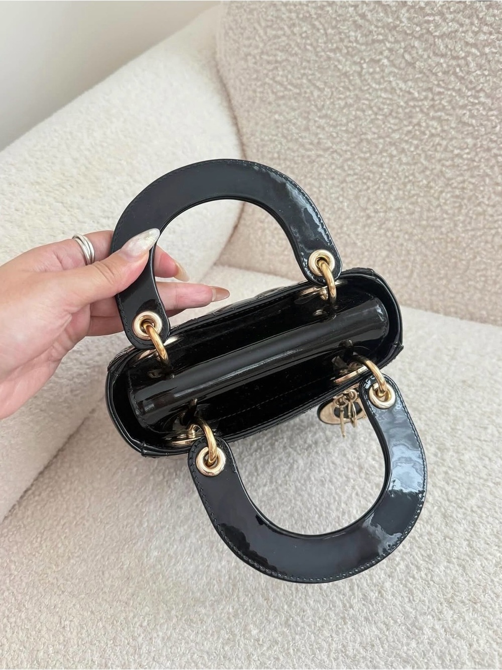 Dior Black Patent Lady Dior Mini(Excellent) - Picture 3 of 3